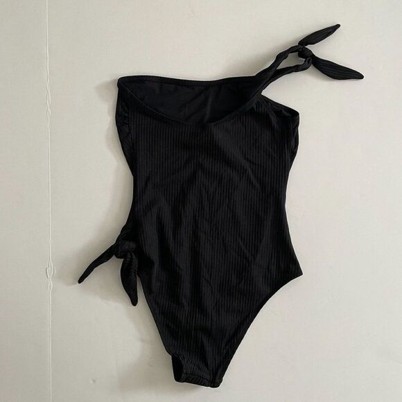 Solid & Striped The Shai Slinky Rib One Piece Swimsuit Blackout Black XS - Picture 2 of 8